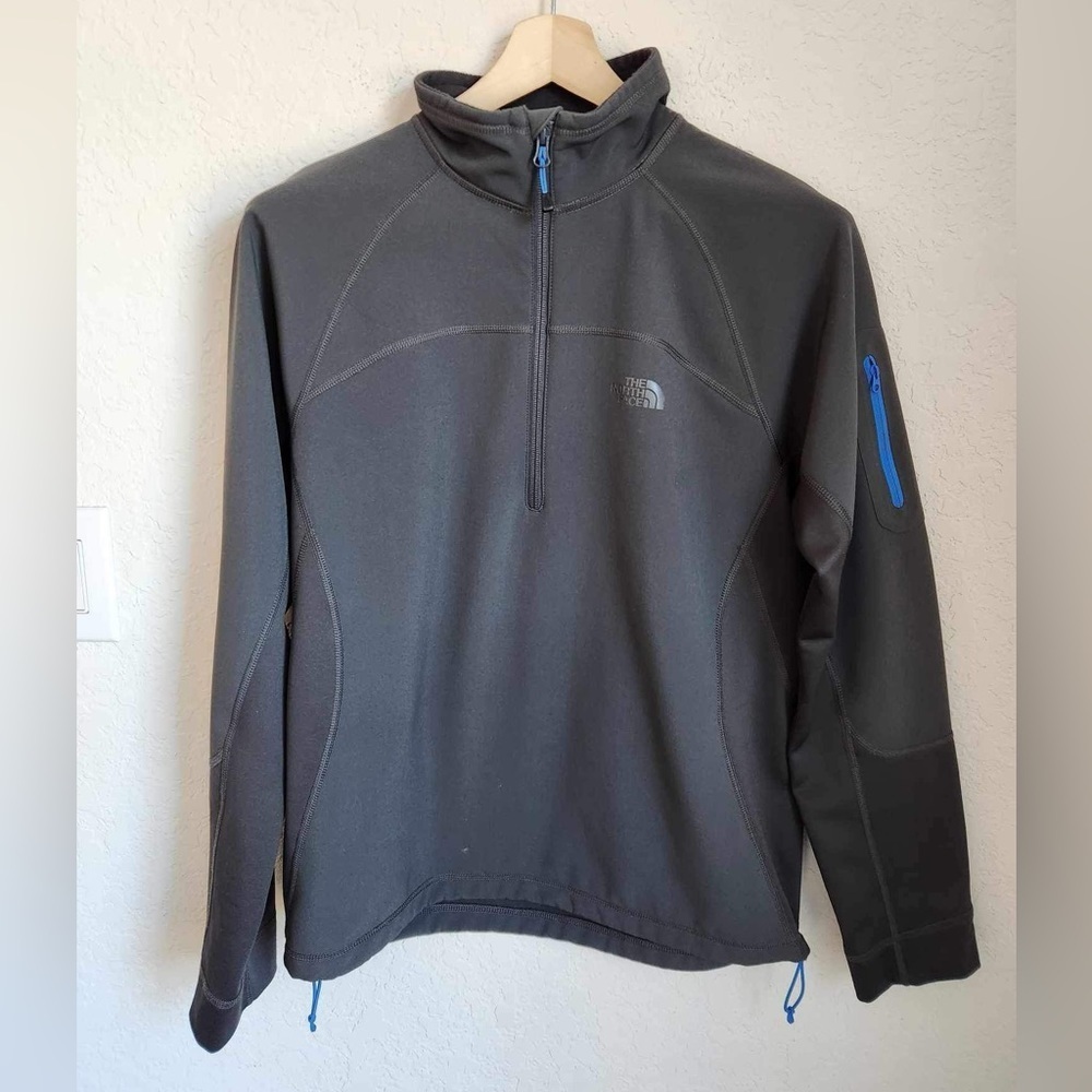 The North Face Men's‎ Medium Black 1/4 Zip Pullover Fleece Lined Chest Pocket